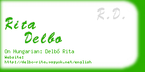 rita delbo business card